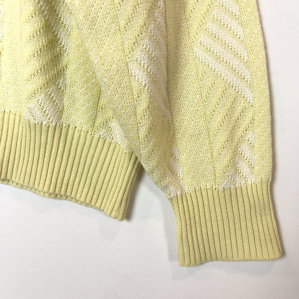 St. Croix Knits Pale Yellow Geometric Knit Sweater - Picture 5 of 8